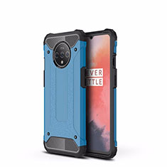 Silikon Hülle Handyhülle und Kunststoff Schutzhülle Tasche R01 für OnePlus 7T Hellblau