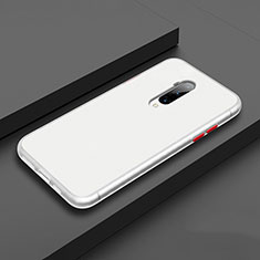 Silikon Hülle Handyhülle und Kunststoff Schutzhülle Tasche R01 für OnePlus 7T Pro Weiß