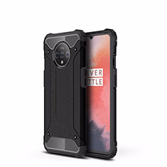 Silikon Hülle Handyhülle und Kunststoff Schutzhülle Tasche R01 für OnePlus 7T Schwarz
