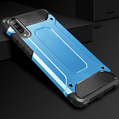 Silikon Hülle Handyhülle und Kunststoff Schutzhülle Tasche R01 für Samsung Galaxy A70 Hellblau