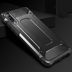 Silikon Hülle Handyhülle und Kunststoff Schutzhülle Tasche R01 für Samsung Galaxy A70 Schwarz