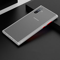 Silikon Hülle Handyhülle und Kunststoff Schutzhülle Tasche R01 für Samsung Galaxy Note 10 5G Weiß