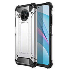 Silikon Hülle Handyhülle und Kunststoff Schutzhülle Tasche R01 für Xiaomi Mi 10T Lite 5G Silber
