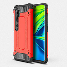 Silikon Hülle Handyhülle und Kunststoff Schutzhülle Tasche R01 für Xiaomi Mi Note 10 Pro Rot