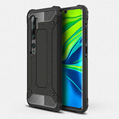 Silikon Hülle Handyhülle und Kunststoff Schutzhülle Tasche R01 für Xiaomi Mi Note 10 Pro Schwarz