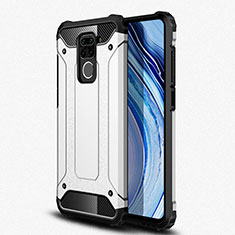 Silikon Hülle Handyhülle und Kunststoff Schutzhülle Tasche R01 für Xiaomi Redmi Note 9 Silber
