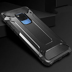 Silikon Hülle Handyhülle und Kunststoff Schutzhülle Tasche R02 für Huawei Mate 20 X 5G Schwarz