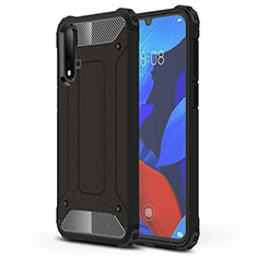 Silikon Hülle Handyhülle und Kunststoff Schutzhülle Tasche R02 für Huawei Nova 5 Schwarz