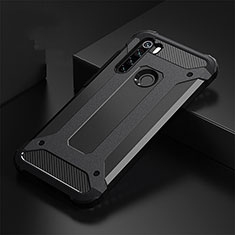 Silikon Hülle Handyhülle und Kunststoff Schutzhülle Tasche R02 für Xiaomi Redmi Note 8T Schwarz