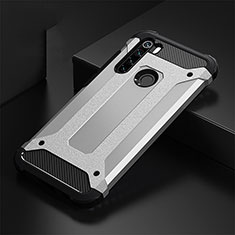 Silikon Hülle Handyhülle und Kunststoff Schutzhülle Tasche R02 für Xiaomi Redmi Note 8T Silber