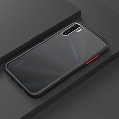 Silikon Hülle Handyhülle und Kunststoff Schutzhülle Tasche R03 für Oppo Find X2 Lite Schwarz