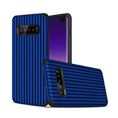 Silikon Hülle Handyhülle und Kunststoff Schutzhülle Tasche U01 für Samsung Galaxy S10 Plus Blau