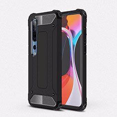 Silikon Hülle Handyhülle und Kunststoff Schutzhülle Tasche U01 für Xiaomi Mi 10 Schwarz