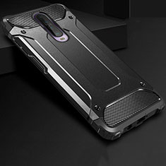 Silikon Hülle Handyhülle und Kunststoff Schutzhülle Tasche U01 für Xiaomi Redmi K30i 5G Schwarz