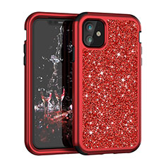 Silikon Hülle Handyhülle und Kunststoff Schutzhülle Tasche Vorder und Rückseite 360 Grad Bling-Bling für Apple iPhone 11 Rot
