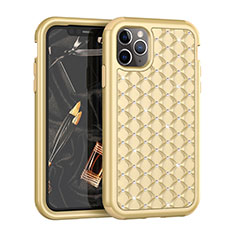 Silikon Hülle Handyhülle und Kunststoff Schutzhülle Tasche Vorder und Rückseite 360 Grad Bling-Bling U01 für Apple iPhone 11 Pro Max Gold