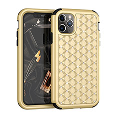 Silikon Hülle Handyhülle und Kunststoff Schutzhülle Tasche Vorder und Rückseite 360 Grad Bling-Bling U01 für Apple iPhone 11 Pro Max Gold und Schwarz