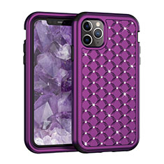 Silikon Hülle Handyhülle und Kunststoff Schutzhülle Tasche Vorder und Rückseite 360 Grad Bling-Bling U01 für Apple iPhone 11 Pro Violett