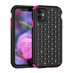 Silikon Hülle Handyhülle und Kunststoff Schutzhülle Tasche Vorder und Rückseite 360 Grad Bling-Bling U01 für Apple iPhone 11 Rosa