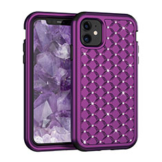 Silikon Hülle Handyhülle und Kunststoff Schutzhülle Tasche Vorder und Rückseite 360 Grad Bling-Bling U01 für Apple iPhone 11 Violett