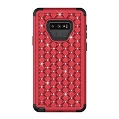 Silikon Hülle Handyhülle und Kunststoff Schutzhülle Tasche Vorder und Rückseite 360 Grad Bling-Bling U01 für Samsung Galaxy Note 9 Rot
