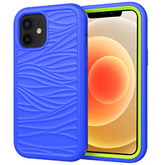 Silikon Hülle Handyhülle und Kunststoff Schutzhülle Tasche Vorder und Rückseite 360 Grad Ganzkörper R01 für Apple iPhone 12 Blau