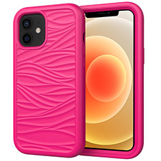 Silikon Hülle Handyhülle und Kunststoff Schutzhülle Tasche Vorder und Rückseite 360 Grad Ganzkörper R01 für Apple iPhone 12 Mini Pink