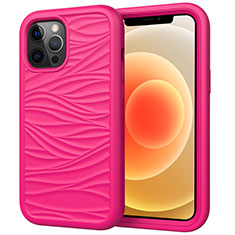 Silikon Hülle Handyhülle und Kunststoff Schutzhülle Tasche Vorder und Rückseite 360 Grad Ganzkörper R01 für Apple iPhone 12 Pro Pink