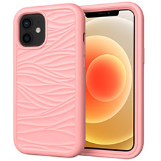 Silikon Hülle Handyhülle und Kunststoff Schutzhülle Tasche Vorder und Rückseite 360 Grad Ganzkörper R01 für Apple iPhone 12 Rosa