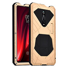 Silikon Hülle Handyhülle und Kunststoff Schutzhülle Tasche Vorder und Rückseite 360 Grad Ganzkörper R01 für Xiaomi Mi 9T Pro Gold