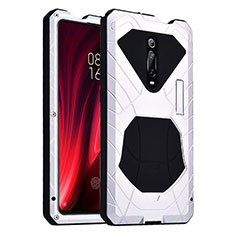 Silikon Hülle Handyhülle und Kunststoff Schutzhülle Tasche Vorder und Rückseite 360 Grad Ganzkörper R01 für Xiaomi Mi 9T Pro Weiß