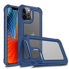 Silikon Hülle Handyhülle und Kunststoff Schutzhülle Tasche Vorder und Rückseite 360 Grad Ganzkörper R02 für Apple iPhone 12 Pro Blau