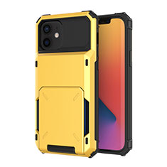 Silikon Hülle Handyhülle und Kunststoff Schutzhülle Tasche Vorder und Rückseite 360 Grad Ganzkörper R03 für Apple iPhone 12 Mini Gelb