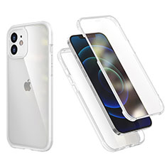 Silikon Hülle Handyhülle und Kunststoff Schutzhülle Tasche Vorder und Rückseite 360 Grad Ganzkörper R05 für Apple iPhone 12 Klar