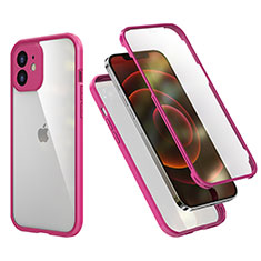 Silikon Hülle Handyhülle und Kunststoff Schutzhülle Tasche Vorder und Rückseite 360 Grad Ganzkörper R05 für Apple iPhone 12 Mini Pink