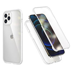 Silikon Hülle Handyhülle und Kunststoff Schutzhülle Tasche Vorder und Rückseite 360 Grad Ganzkörper R05 für Apple iPhone 12 Pro Klar