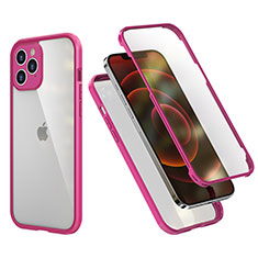 Silikon Hülle Handyhülle und Kunststoff Schutzhülle Tasche Vorder und Rückseite 360 Grad Ganzkörper R05 für Apple iPhone 12 Pro Max Pink