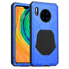 Silikon Hülle Handyhülle und Kunststoff Schutzhülle Tasche Vorder und Rückseite 360 Grad R01 für Huawei Mate 30 5G Blau