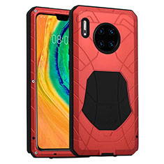 Silikon Hülle Handyhülle und Kunststoff Schutzhülle Tasche Vorder und Rückseite 360 Grad R01 für Huawei Mate 30 5G Rot
