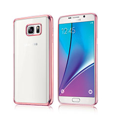 Silikon Hülle Rahmen Schutzhülle Durchsichtig Transparent Matt für Samsung Galaxy Note 5 N9200 N920 N920F Rosa