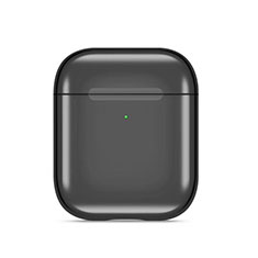 Silikon Hülle Schutzhülle Skin mit Karabiner für AirPods Ladekoffer C07 Schwarz