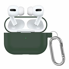 Silikon Hülle Schutzhülle Skin mit Karabiner für AirPods Pro Ladekoffer Nachtgrün