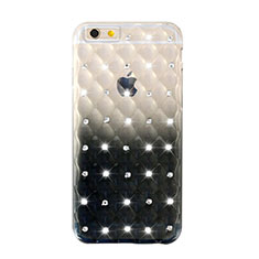Silikon Hülle Strass Diamant Schutzhülle Durchsichtig Farbverlauf für Apple iPhone 6 Schwarz