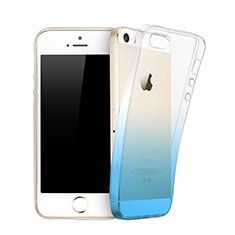 Silikon Hülle Ultra Dünn Schutzhülle Durchsichtig Farbverlauf für Apple iPhone 5S Blau
