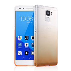Silikon Hülle Ultra Dünn Schutzhülle Durchsichtig Farbverlauf für Huawei Honor 7 Dual SIM Gelb
