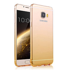 Silikon Hülle Ultra Dünn Schutzhülle Durchsichtig Farbverlauf für Samsung Galaxy C7 SM-C7000 Gelb