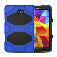 Silikon Hülle und Kunststoff Schutzhülle mit Ständer für Samsung Galaxy Tab A6 10.1 SM-T580 SM-T585 Blau