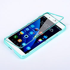 Silikon Schutzhülle Flip Tasche Durchsichtig Transparent für Huawei Honor 6 Plus Hellblau