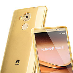 Silikon Schutzhülle Flip Tasche Durchsichtig Transparent für Huawei Mate 8 Gold