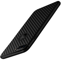Silikon Schutzhülle Gummi Tasche Köper für Apple iPhone 8 Plus Schwarz